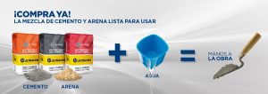 Mezcla de cemento y arena lista para usar