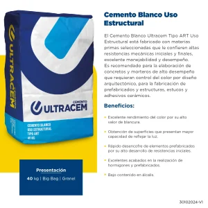 CEMENTO BLANCO USO ESTRUCTURAL