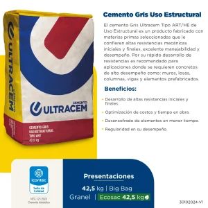 CEMENTO GRIS USO ESTRUCTURAL