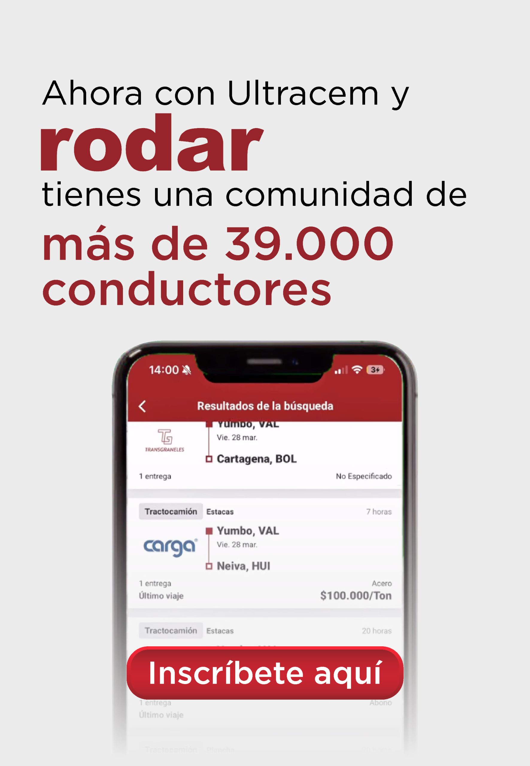 Banner Rodar Cementos Ultracem mobile